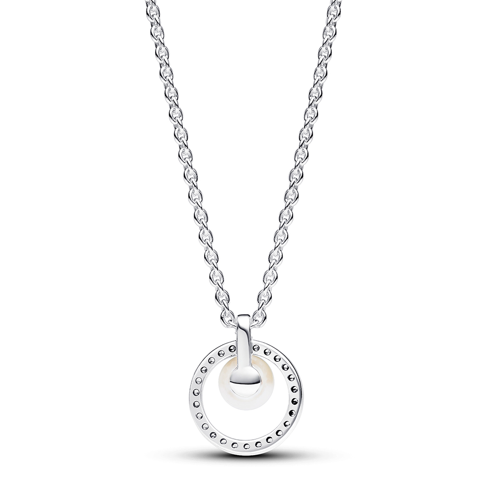 Pandora Behandelte Süßwasserzuchtperle und Pavé Collier-Halskette 393165C01-45