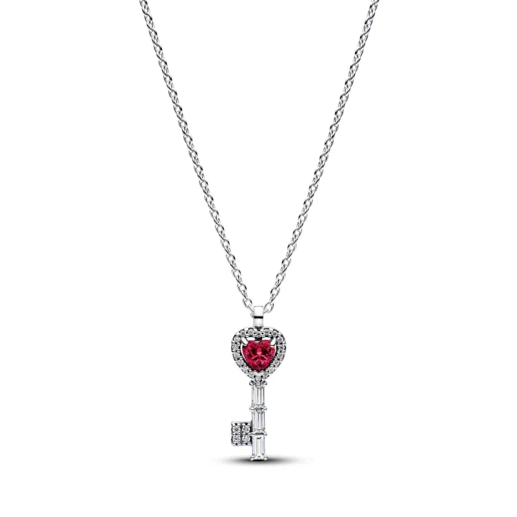 PANDORA Neu Pandora Erhabenes Herz Schlüssel Halskette - 394392C01-45