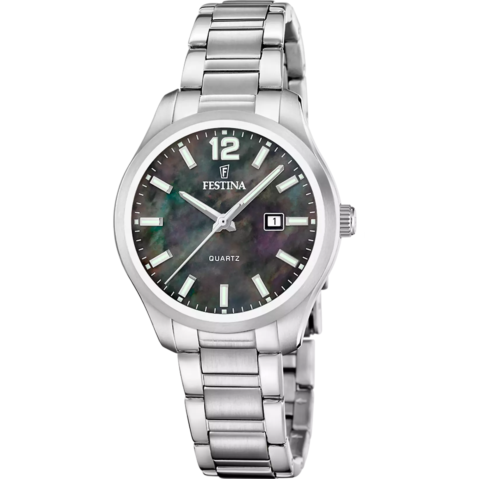 FESTINA Classic Bracelet Damenuhr mit schwarzem Perlmutt-Zifferblatt - F20737/7