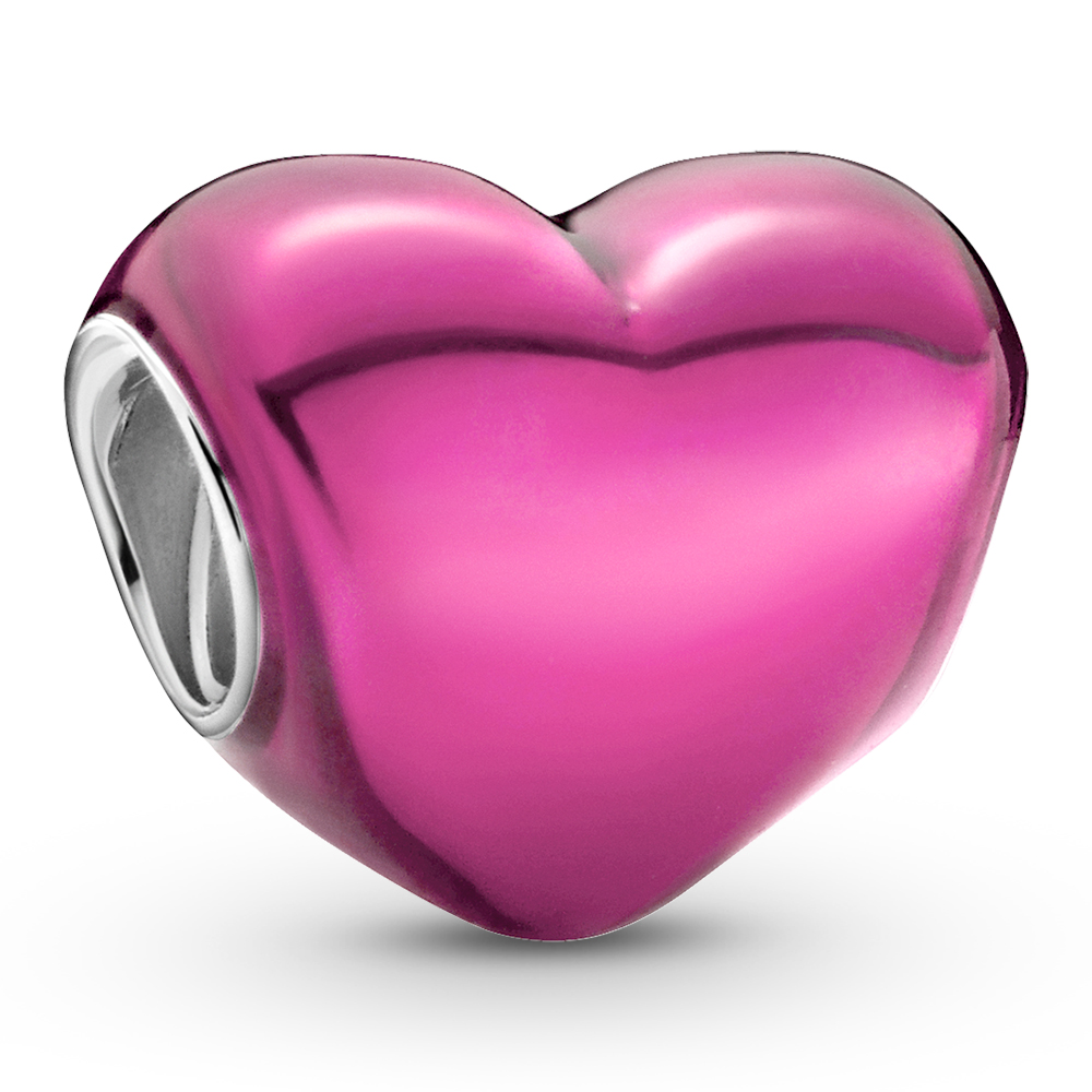 Metallic Rosafarbenes Herz PANDORA Charm 799291C03
