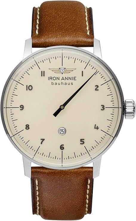 IRON ANNIE Herrenuhr mit Lederband Serie Bauhaus 1 ETA 5040-5