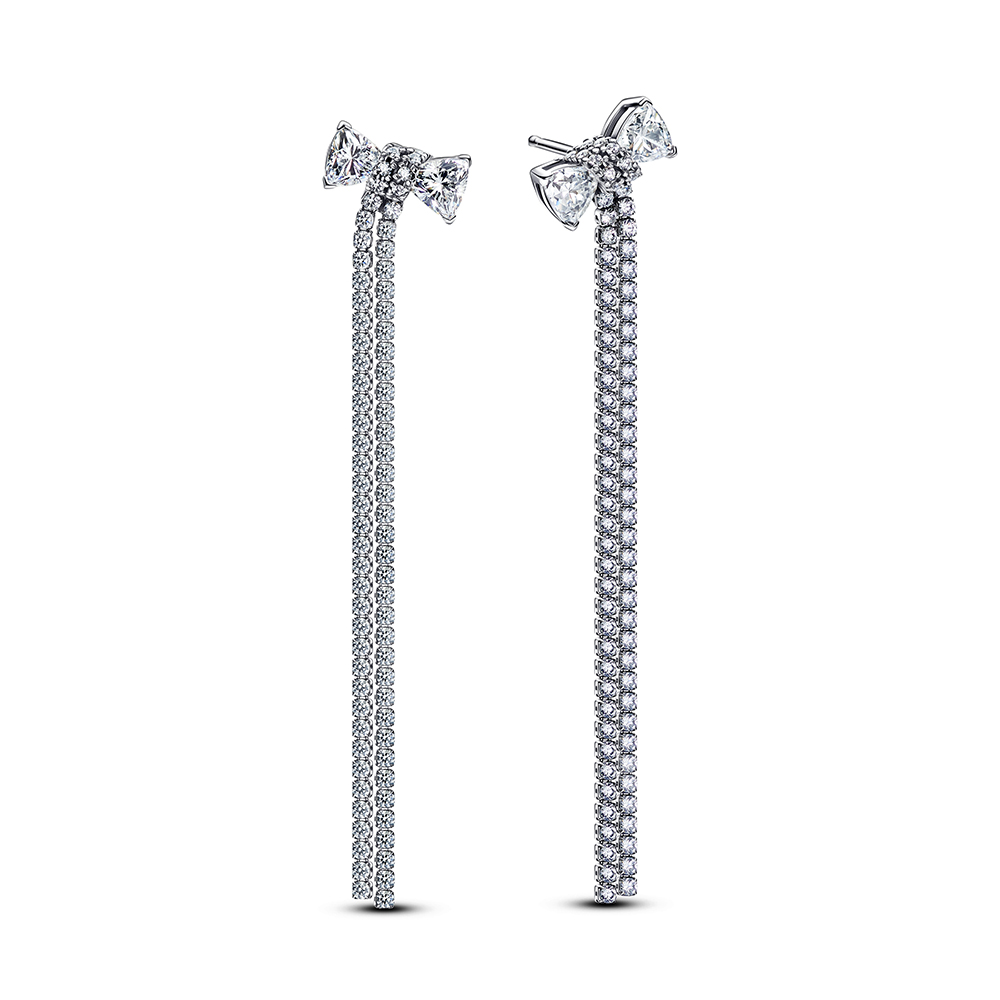 PANDORA Pavé-Schleife Tropfen-Ohrringe 293544C01