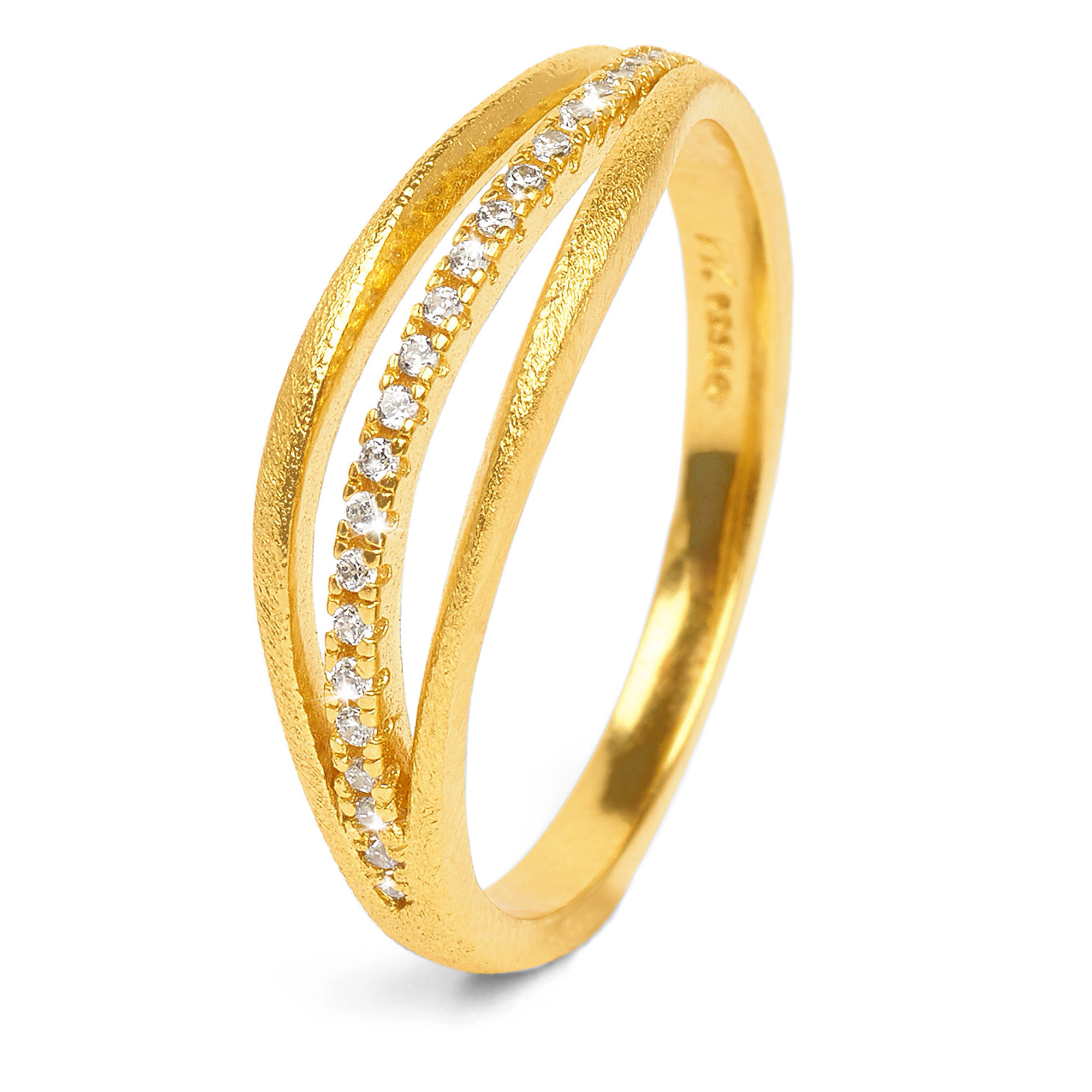 Sentro Designlinie Sentro  Ring mit funkelndem Zirkonia und 24 Karat Goldplattierung 52032156