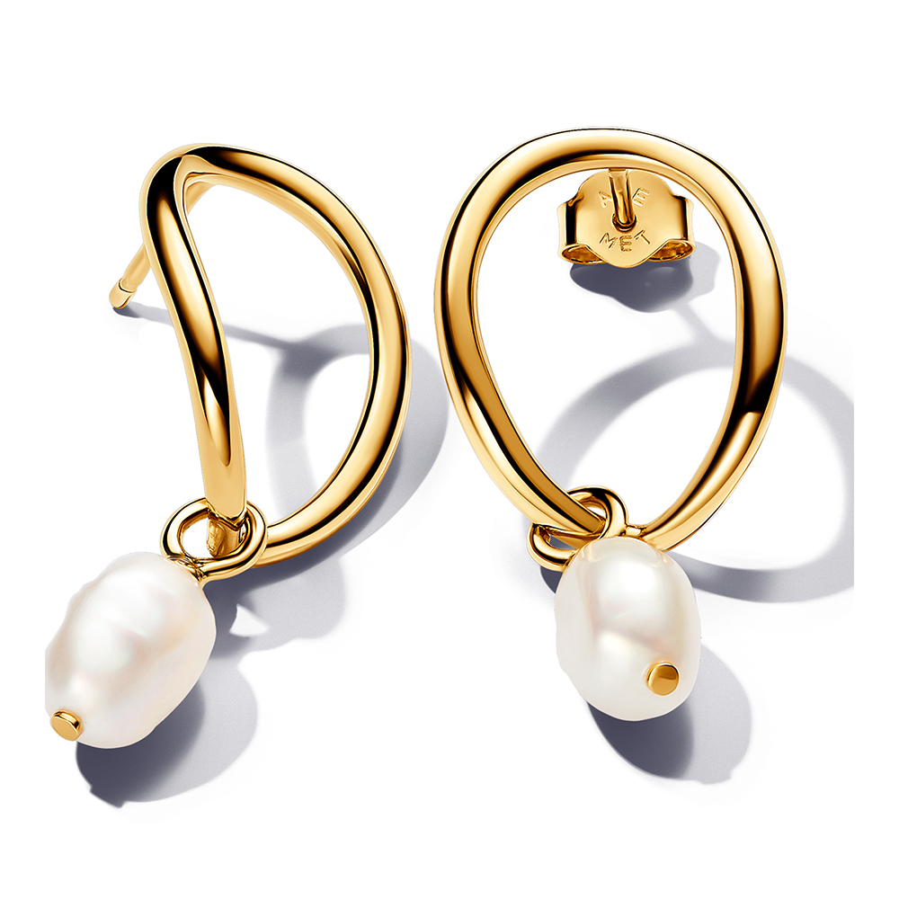 Organisch Geformter Kreis und Barocke Behandelte Ohrringe 263281C01