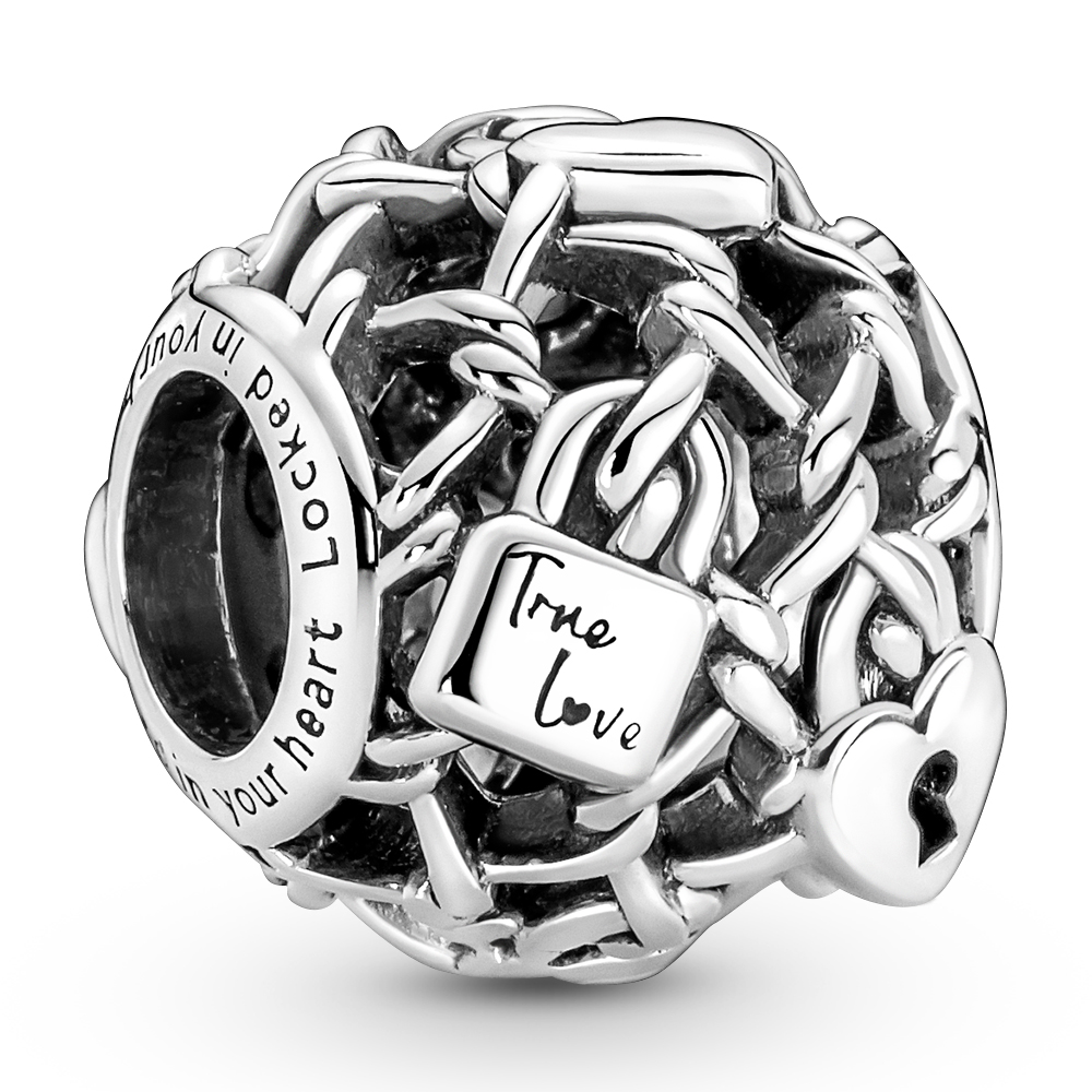 Offen gearbeitetes Kettenglieder Vorhängeschloss PANDORA Charm 790071C00