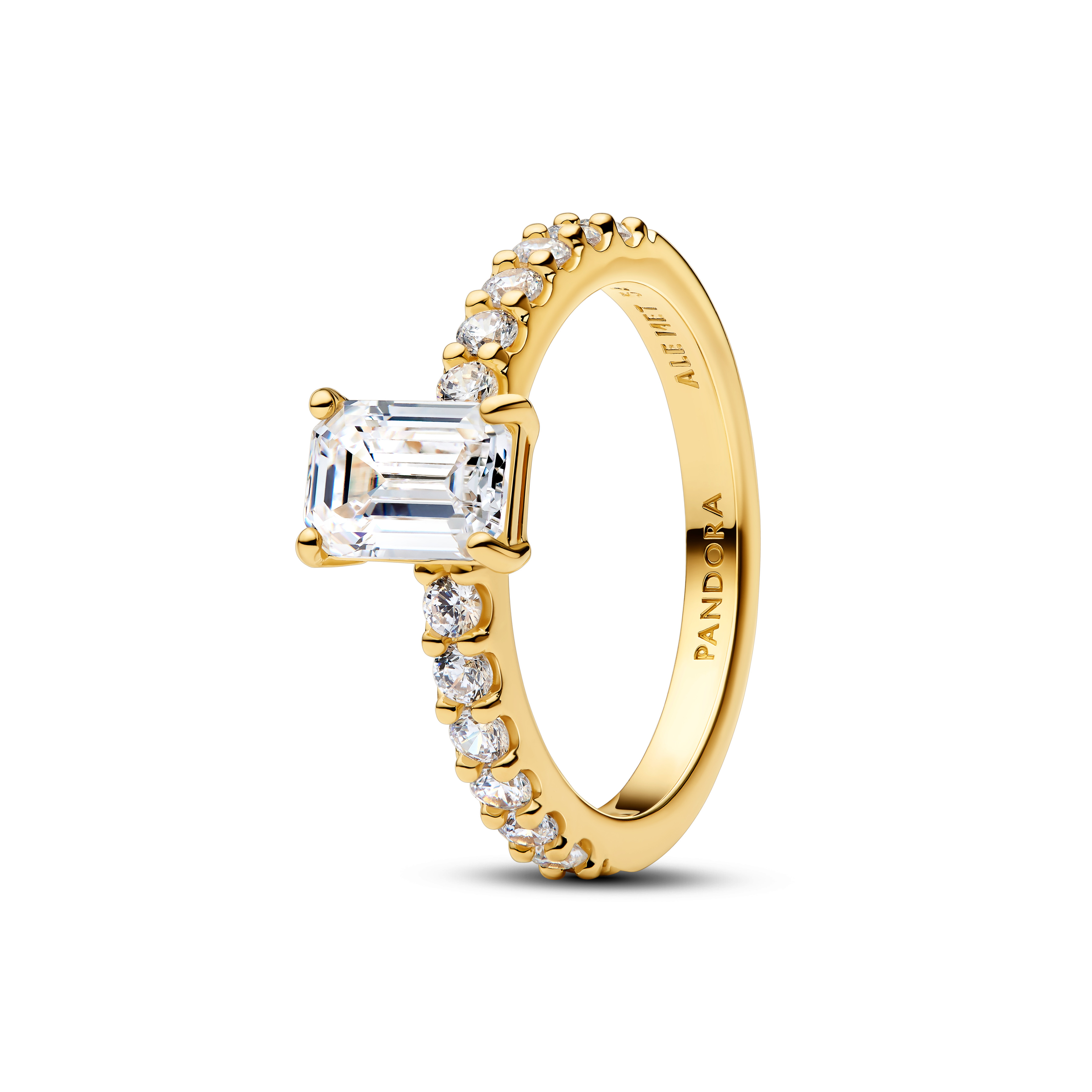 PANDORA Rechteckiger Funkelnder Strahlenkranz Ring 164506C01