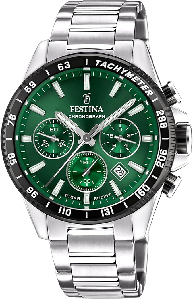 FESTINA Herren Uhr Analog aus Edelstahl 316L - Quarzwerk - Chronograph F20560/4