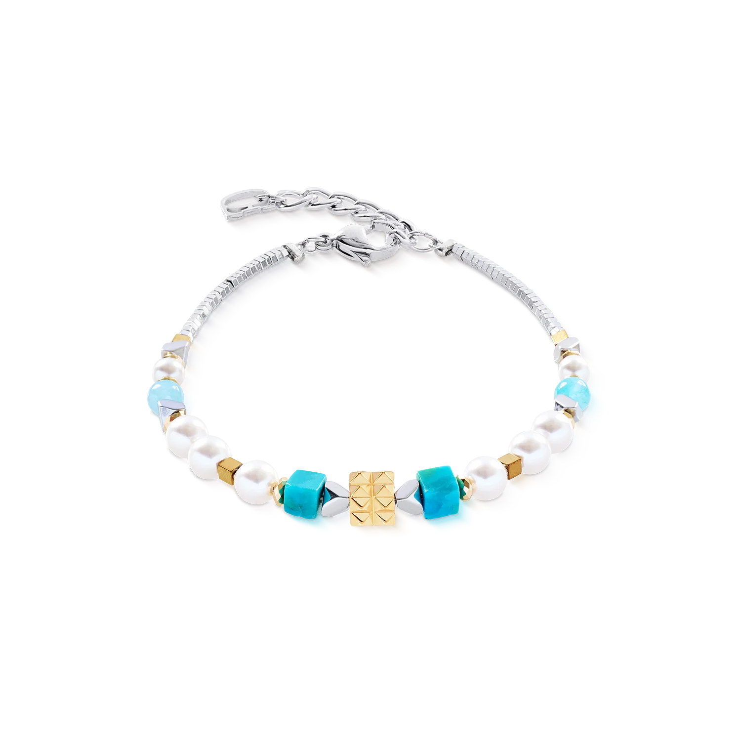 COEUR DE LION Armband Modern Elegance Spikes gold-türkis 431430.0600.0