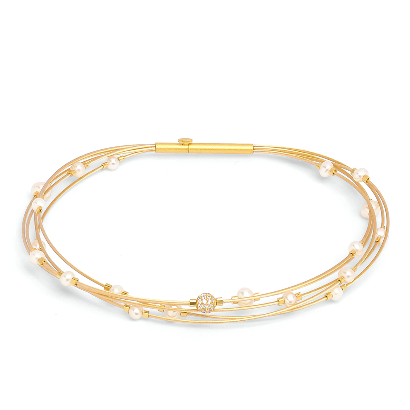 62504656  Apasiona Designlinie Apasiona  Armreif mit schimmernder Süsswasserperle und 24 Karat Goldp