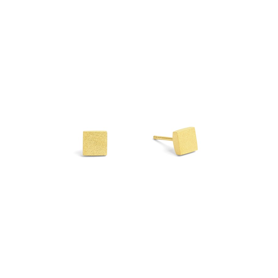 BERND WOLF Cobos Ohrstecker aus 925er Sterlingsilber 24 Karat goldplattiert 5 mm – 19485506