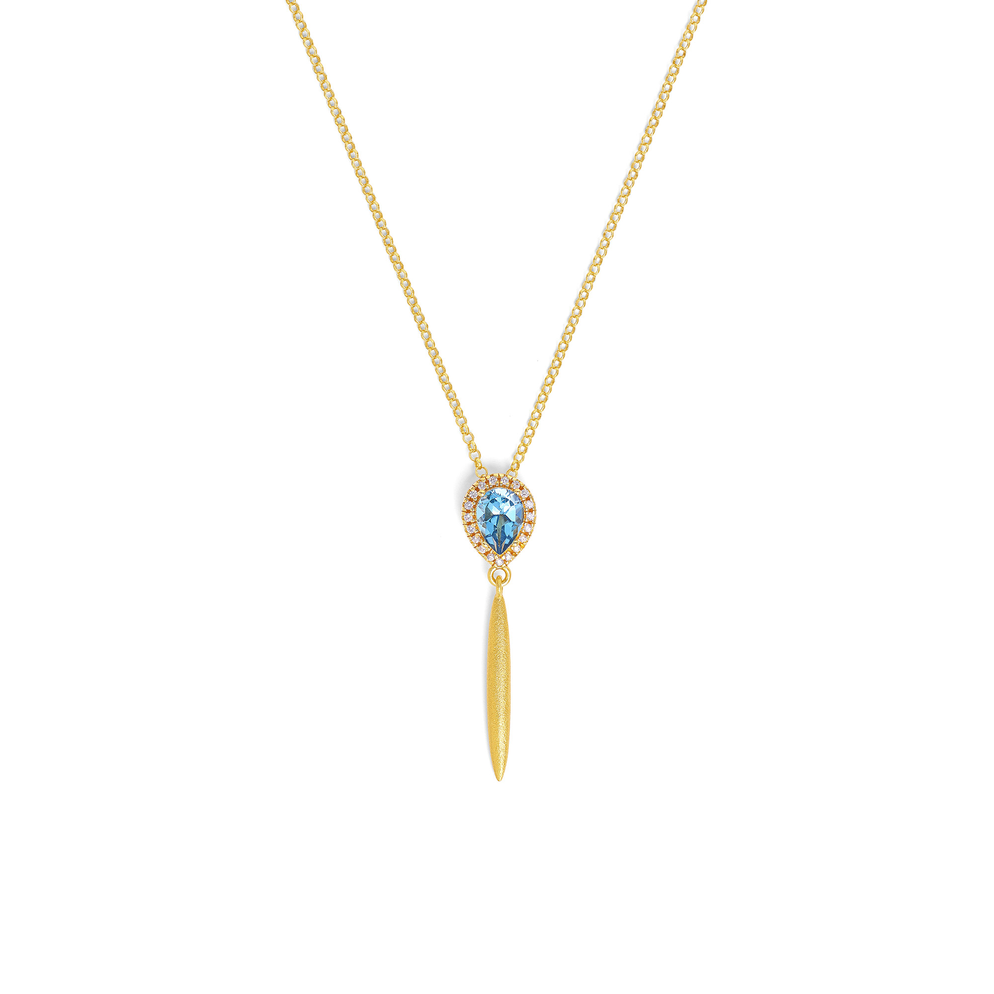 BERND WOLF Halskette Yantina mit London Blue Topas Gold - 8611034126-V45