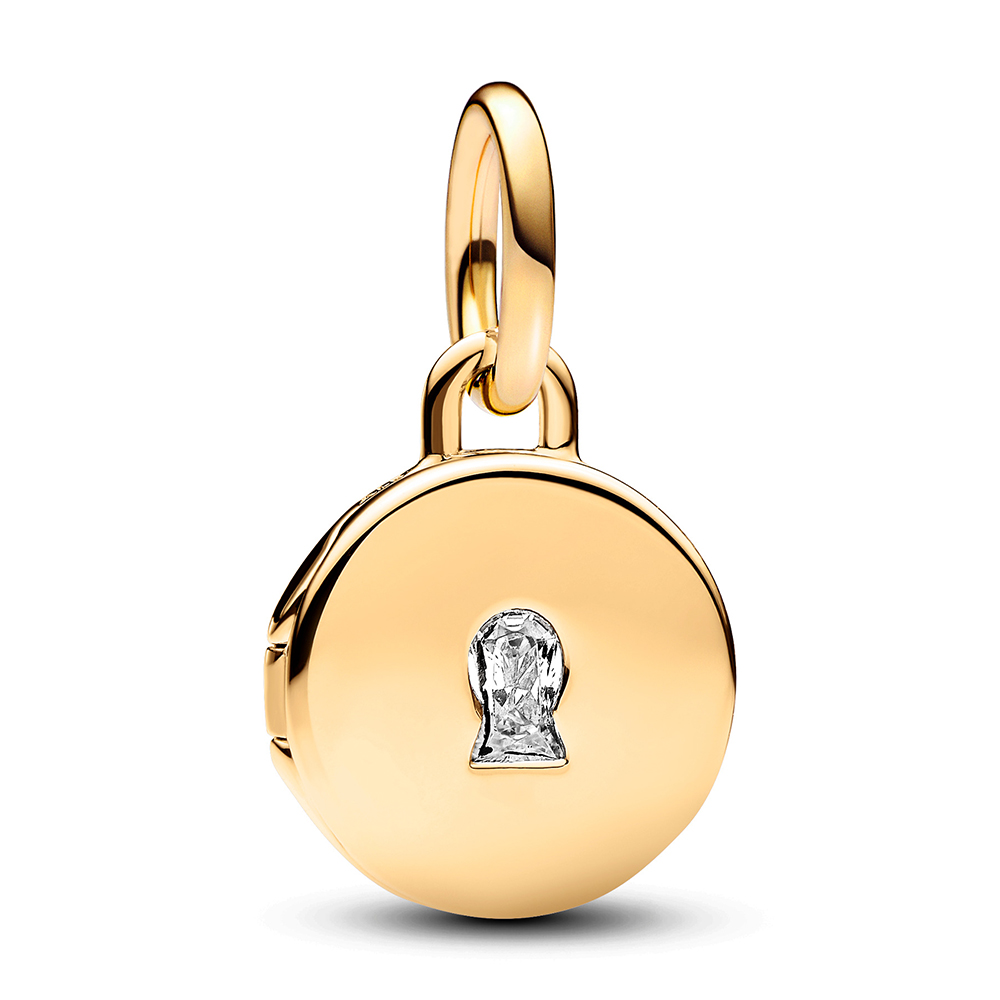 Aufklappbares und Gravierbares Liebesmedaillon Pandora Charm-Anhänger 763066C01
