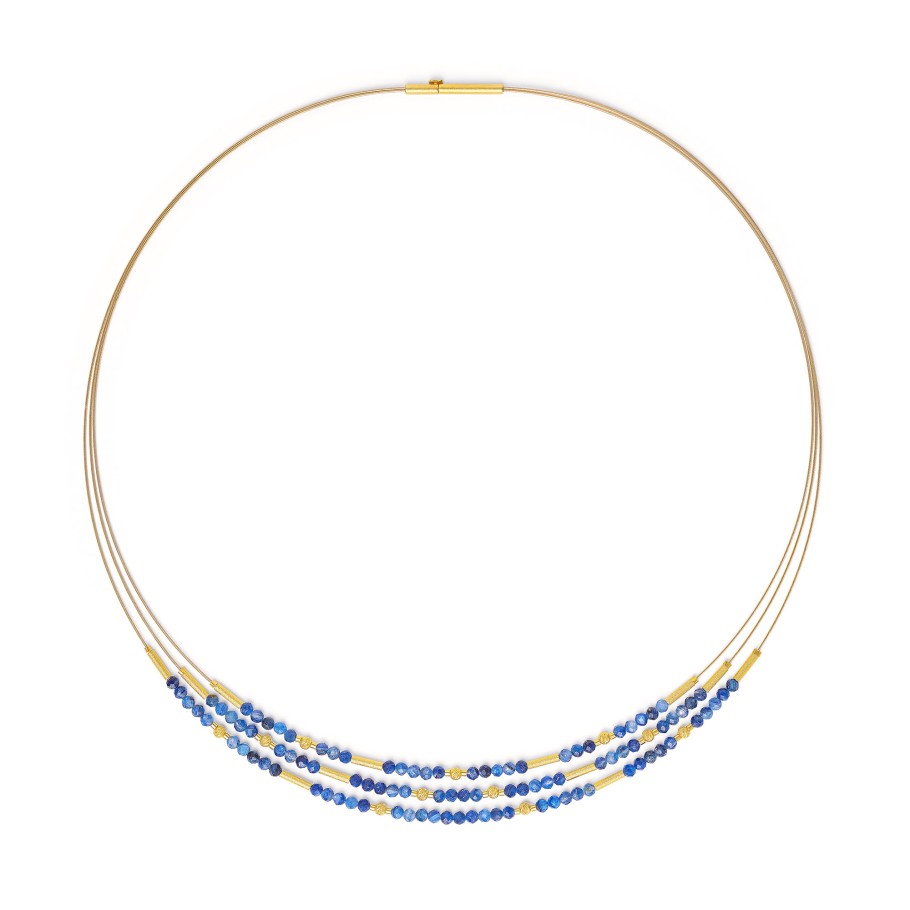 BERND WOLF Clenifa Collier mit Kyanit 24 Karat goldplattiert 43 cm – 84136796-043