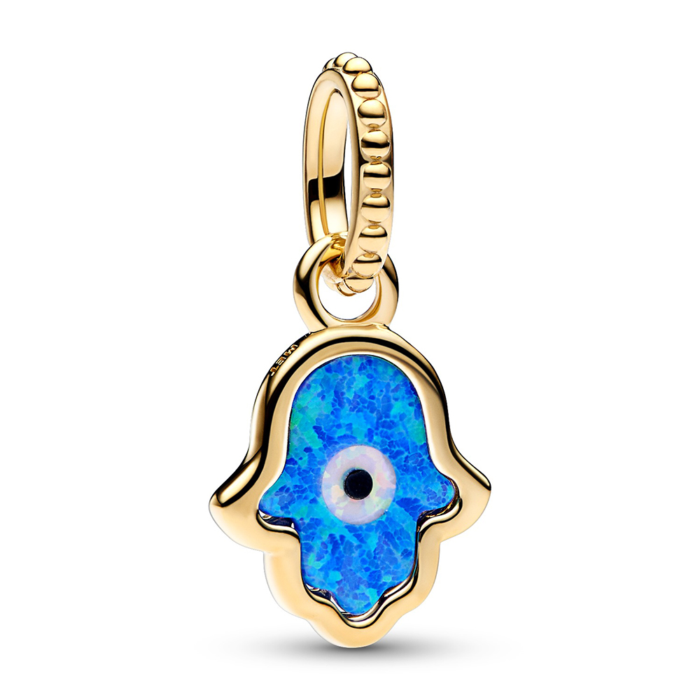 Schillernde Blaue Hand der Fatima Charm-Anhänger 762699C01