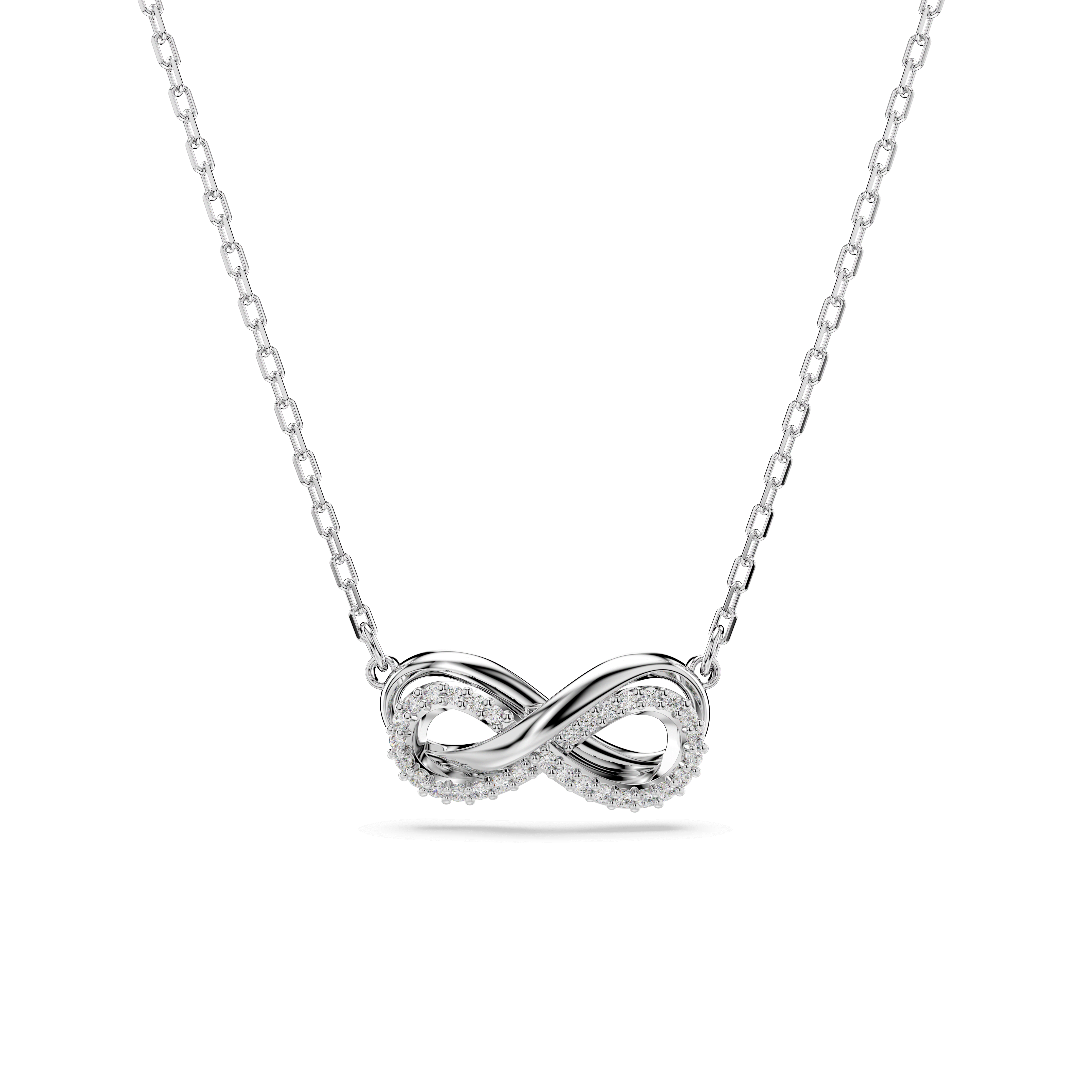 SWAROVSKI Hyperbola Halskette Silber Weiß Unendlichkeit Kristalle Pavé - 5687265