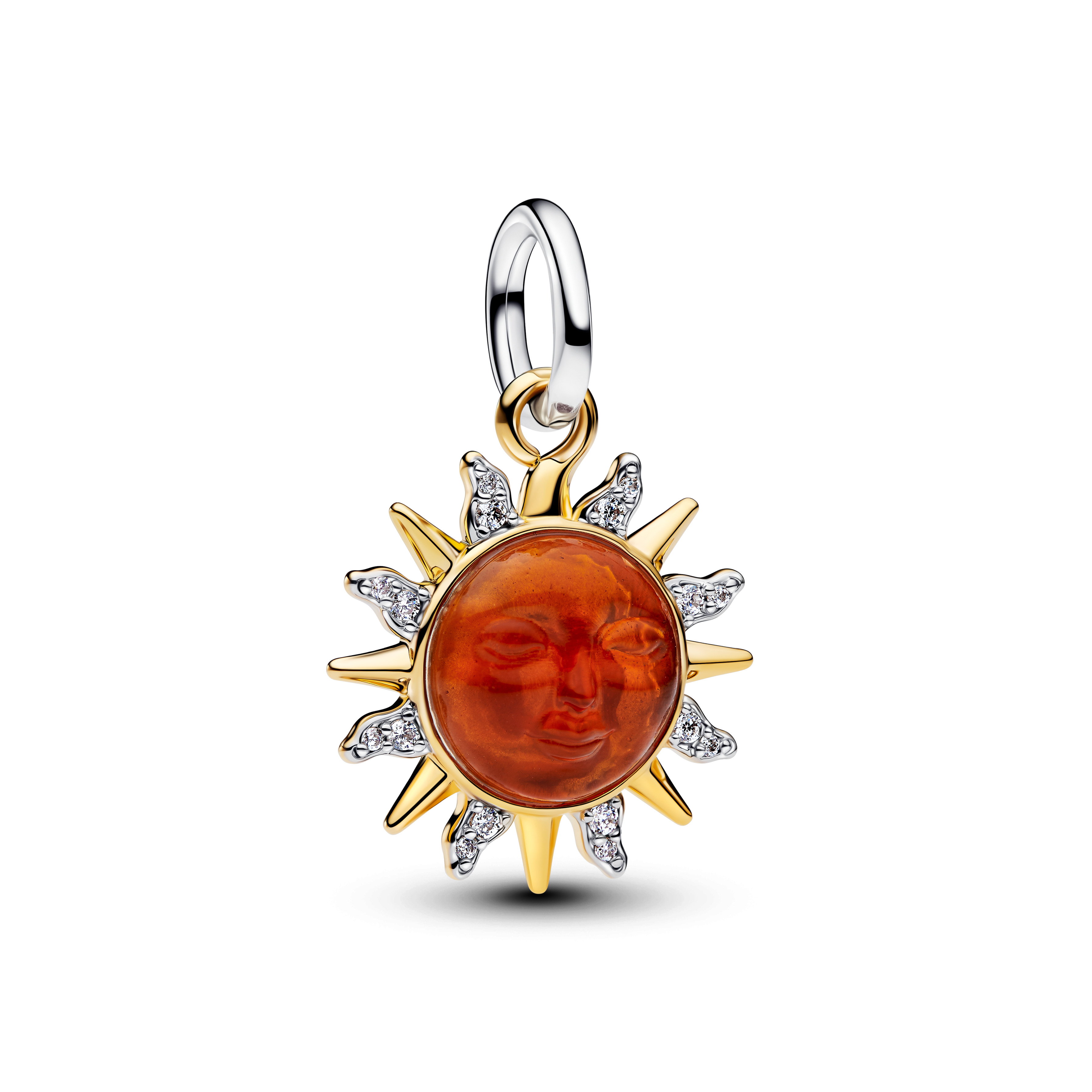 PANDORA Wirbelnde Sonne Bicolor Charm-Anhänger 764703C01