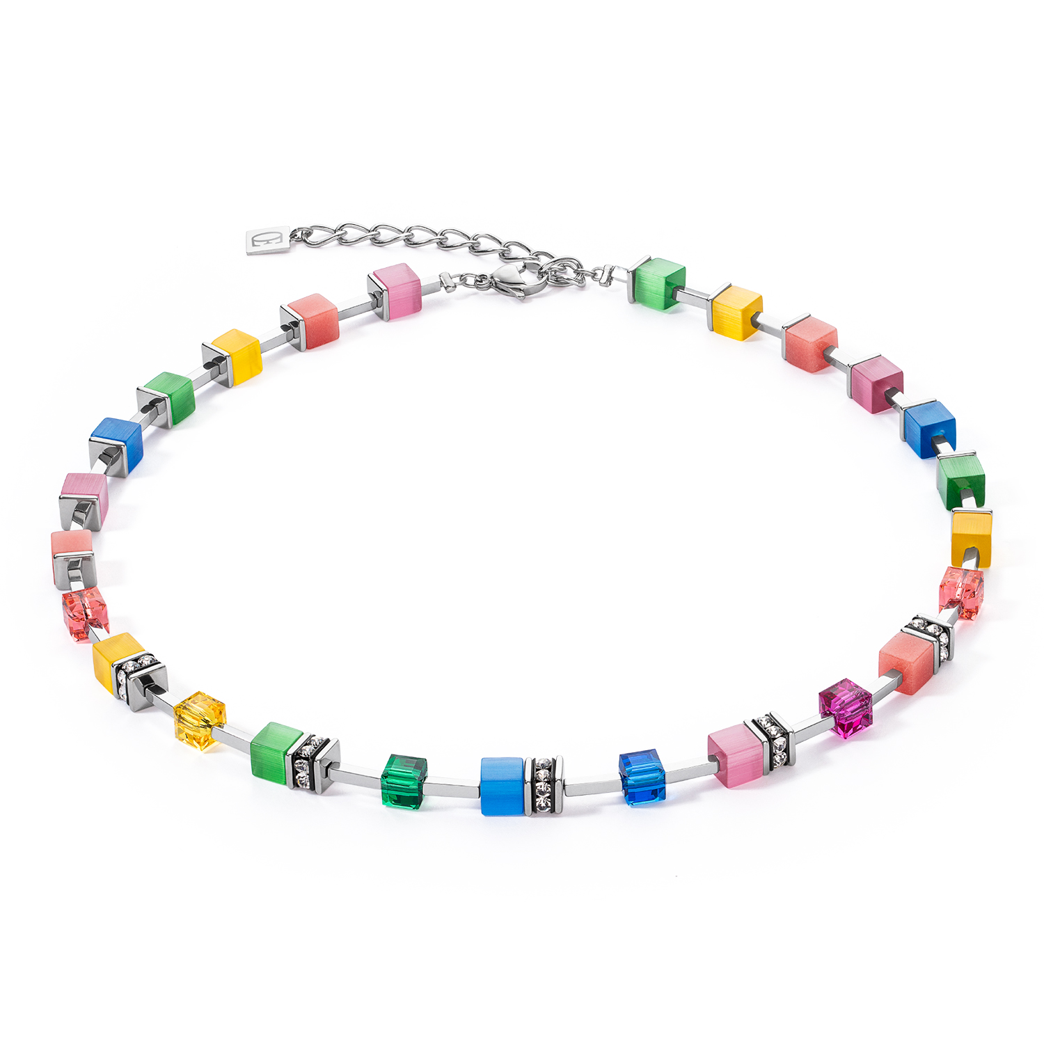 COEUR DE LION GeoCUBE Iconic Pure Halskette Multicolor Silber - 2700/10-1500