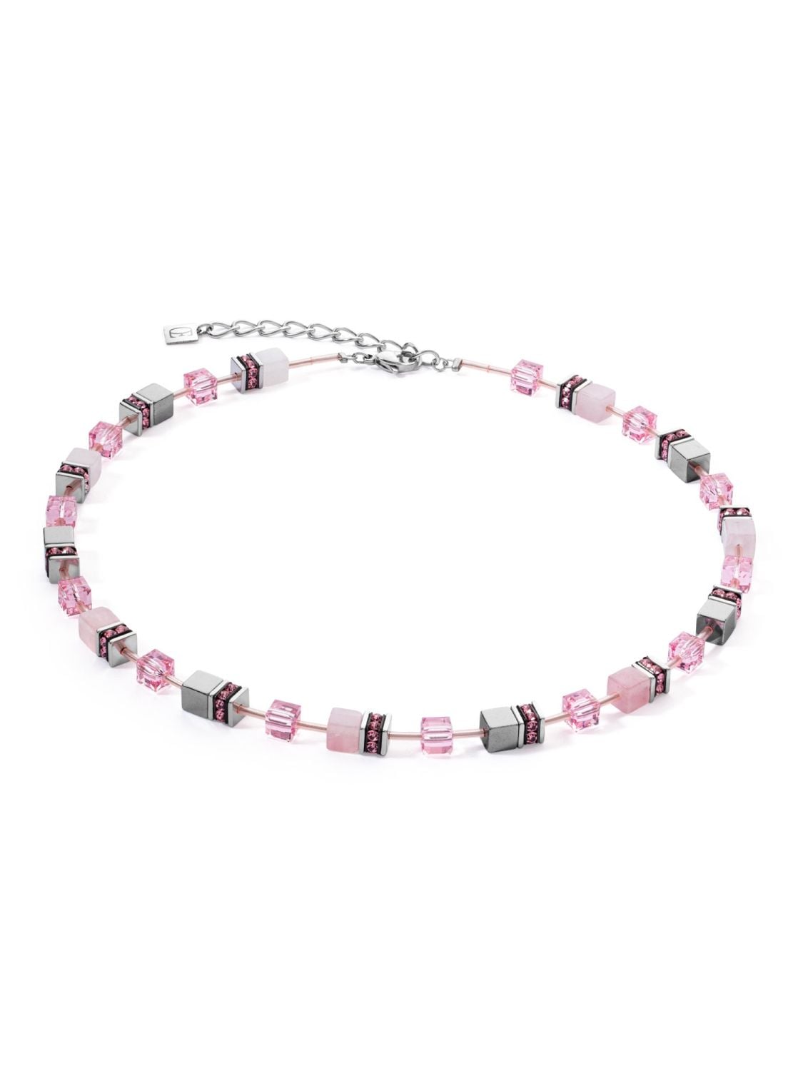 COEUR DE LION Damen-Halskette GeoCUBE Iconic Precious Rosa 401710.1900.0