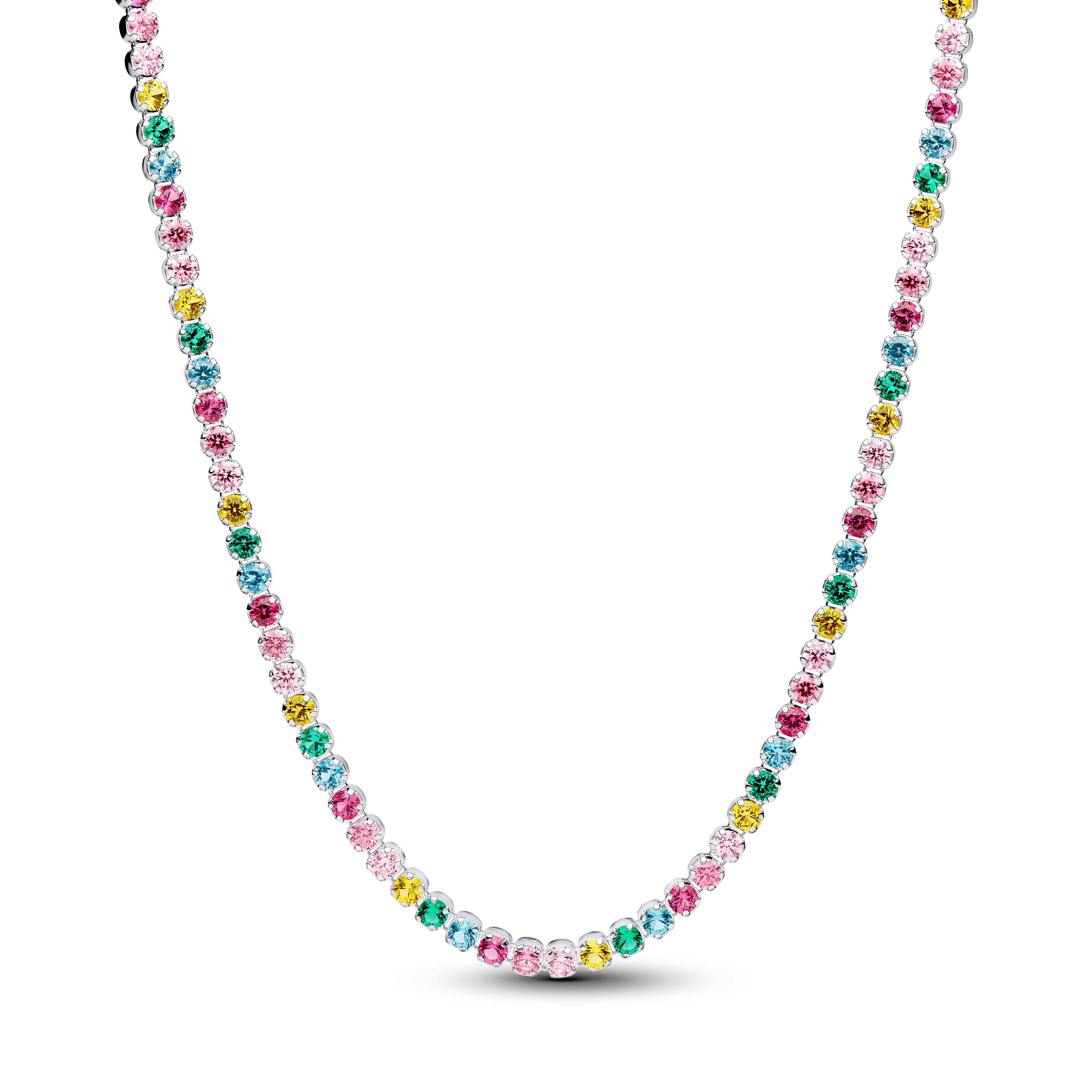 PANDORA Regenbogenfarbene Tennishalskette 394648C01-40