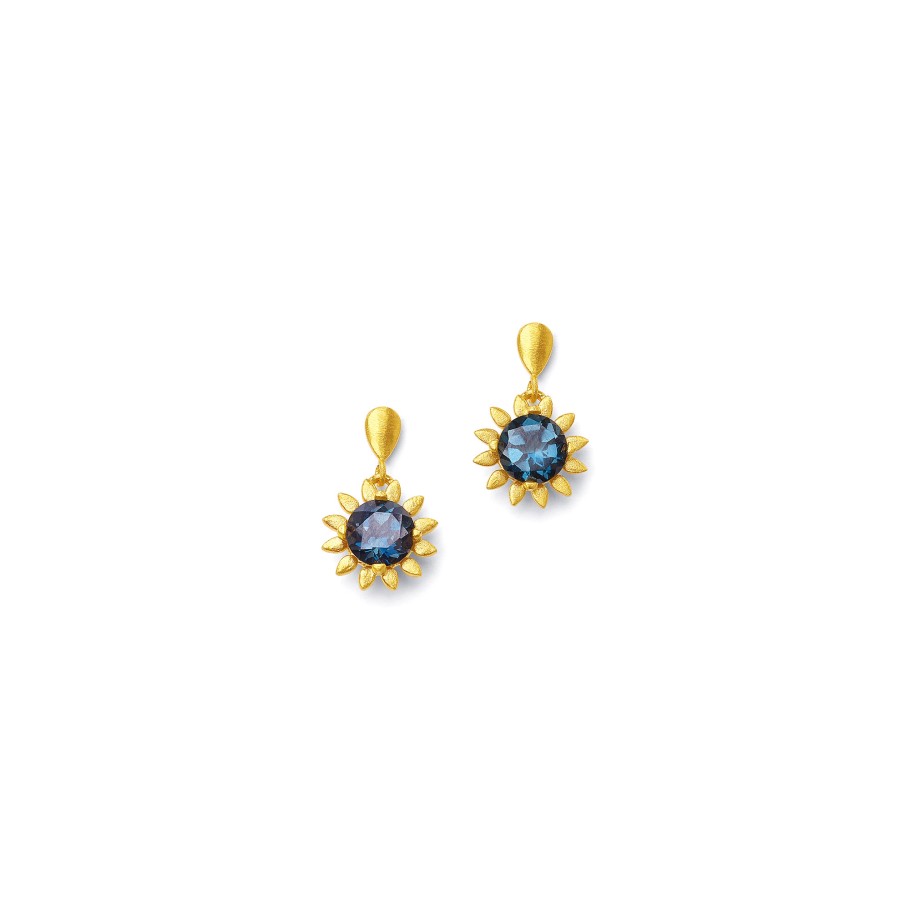 BERND WOLF Soleil Ohrhänger mit London Blue Topas aus 585er Gelbgold – 1550006125