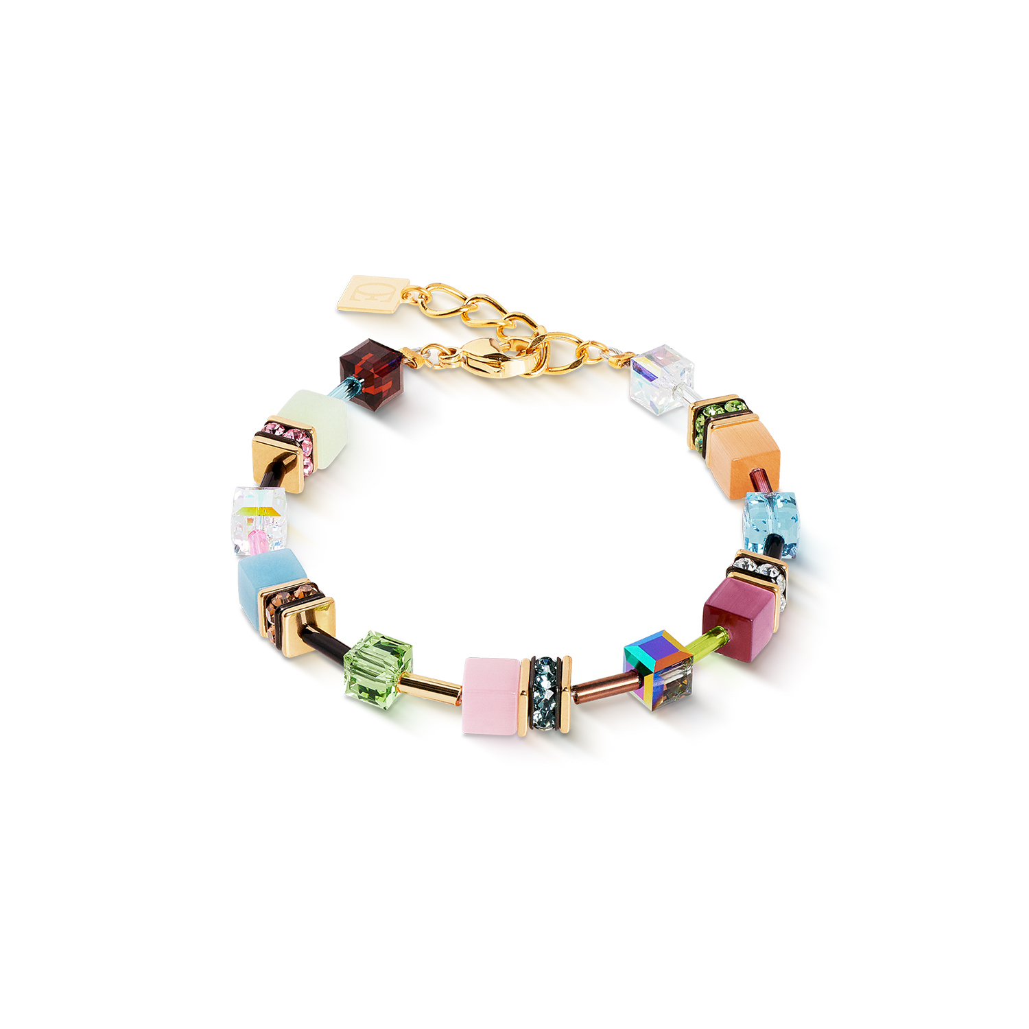 COEUR DE LION GeoCUBE Armband Art Nouveau Gold-Multicolor - 2838/30-1578
