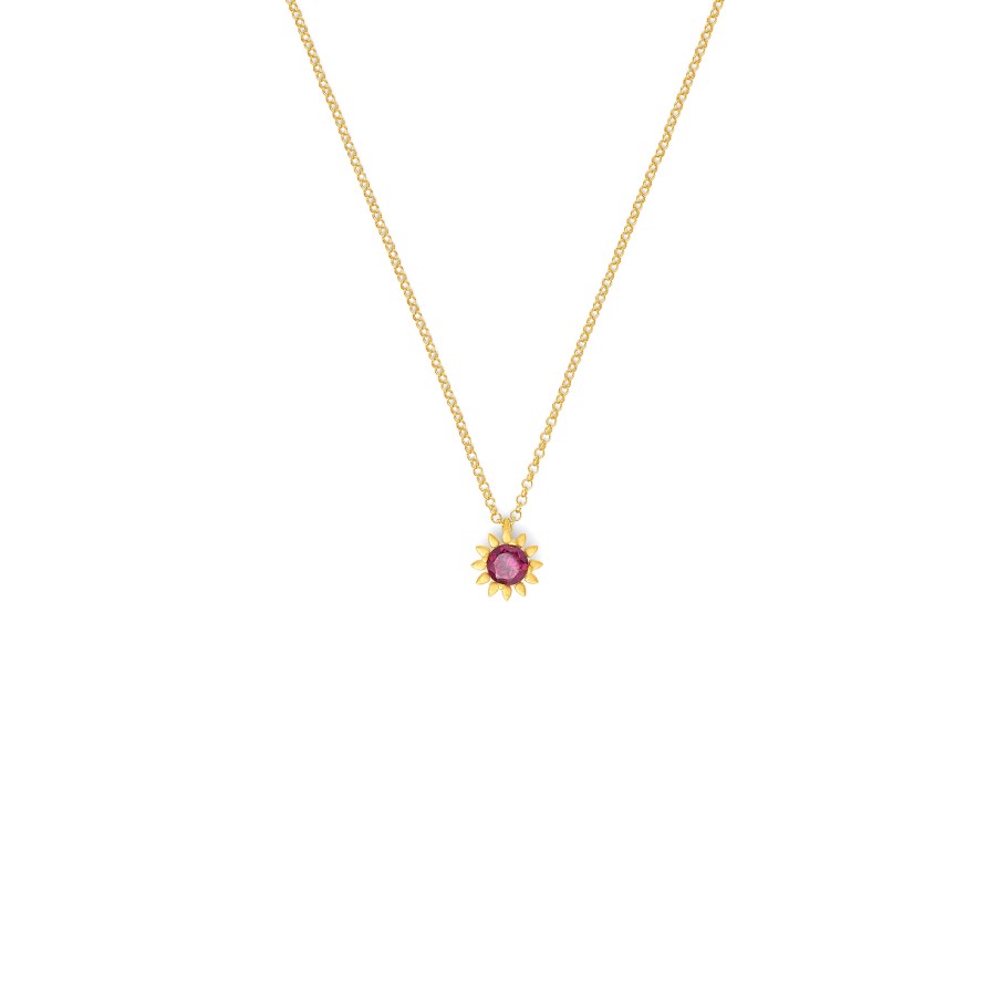 BERND WOLF Soleil Halskette mit Rhodolith aus 585er Gelbgold 45 cm – 8610008385-V45