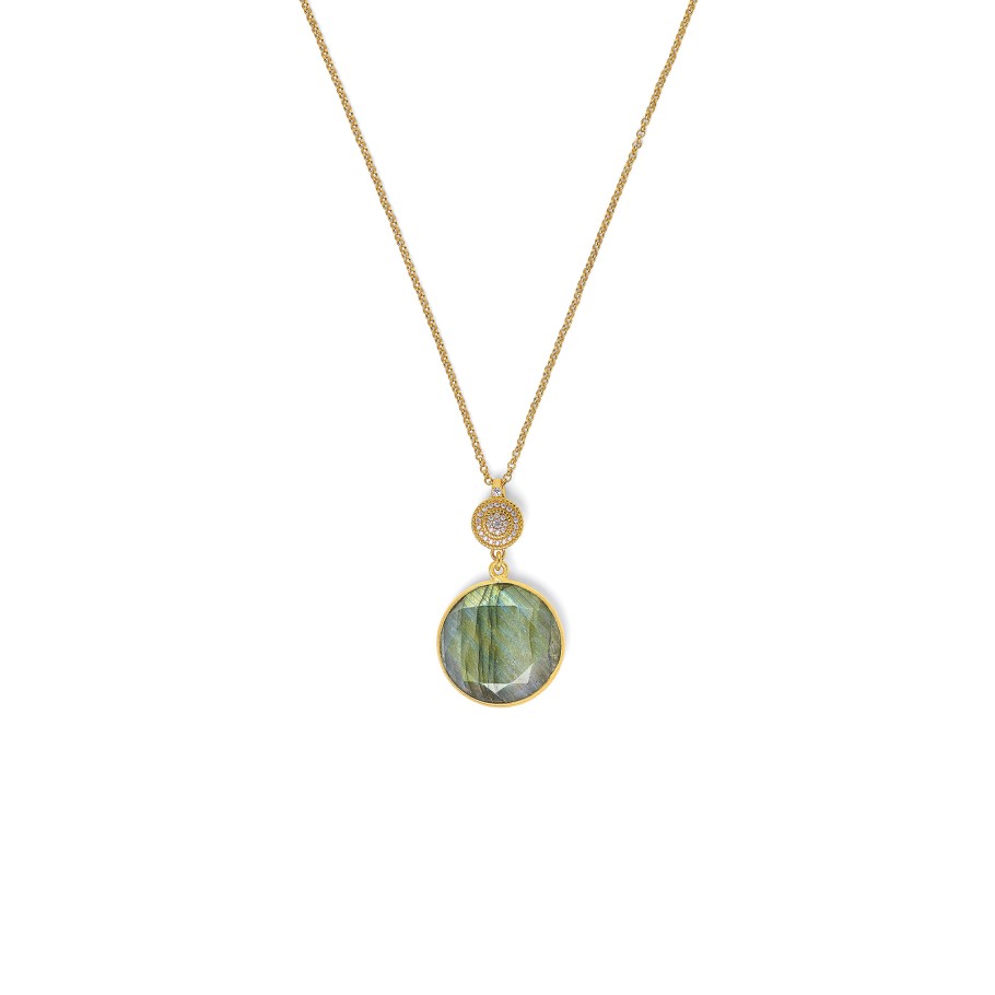 BERND WOLF Verinas Halskette mit Labradorit 24 Karat goldplattiert – 8614001616-V60