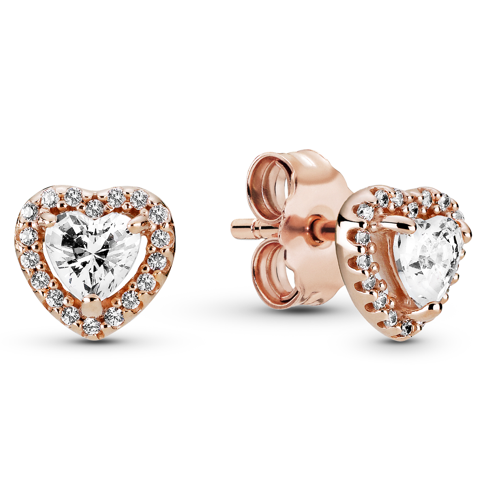 Erhabendes Herz funkelnde PANDORA ROSE Ohrstecker 288427C01