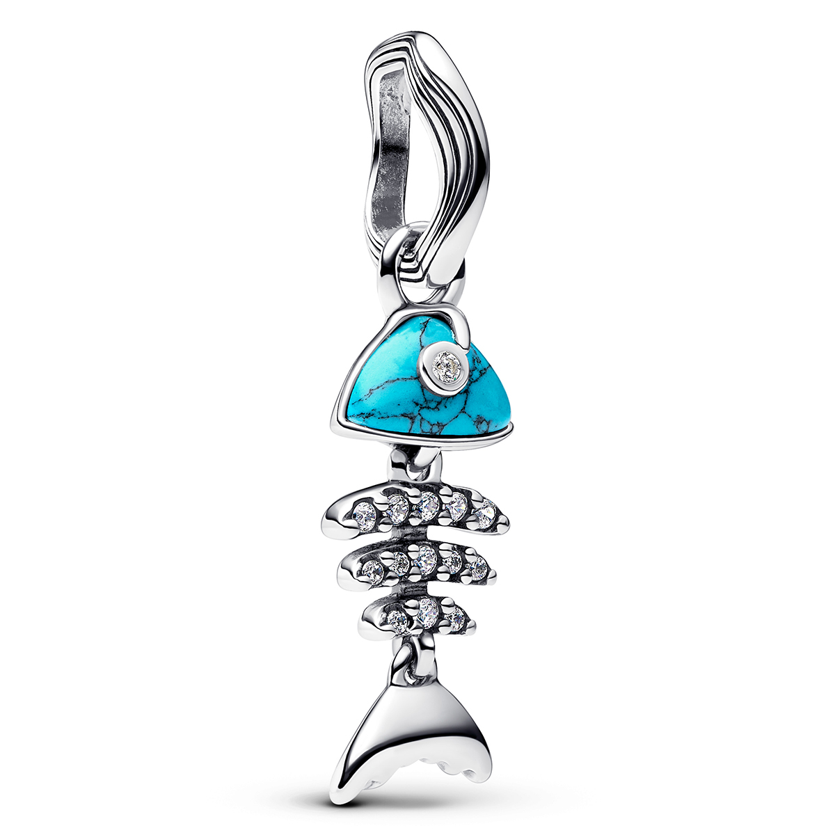 Türkisfarbener Fischgräte PANDORA  Charm-Anhänger Sterling-Silber 793894C01