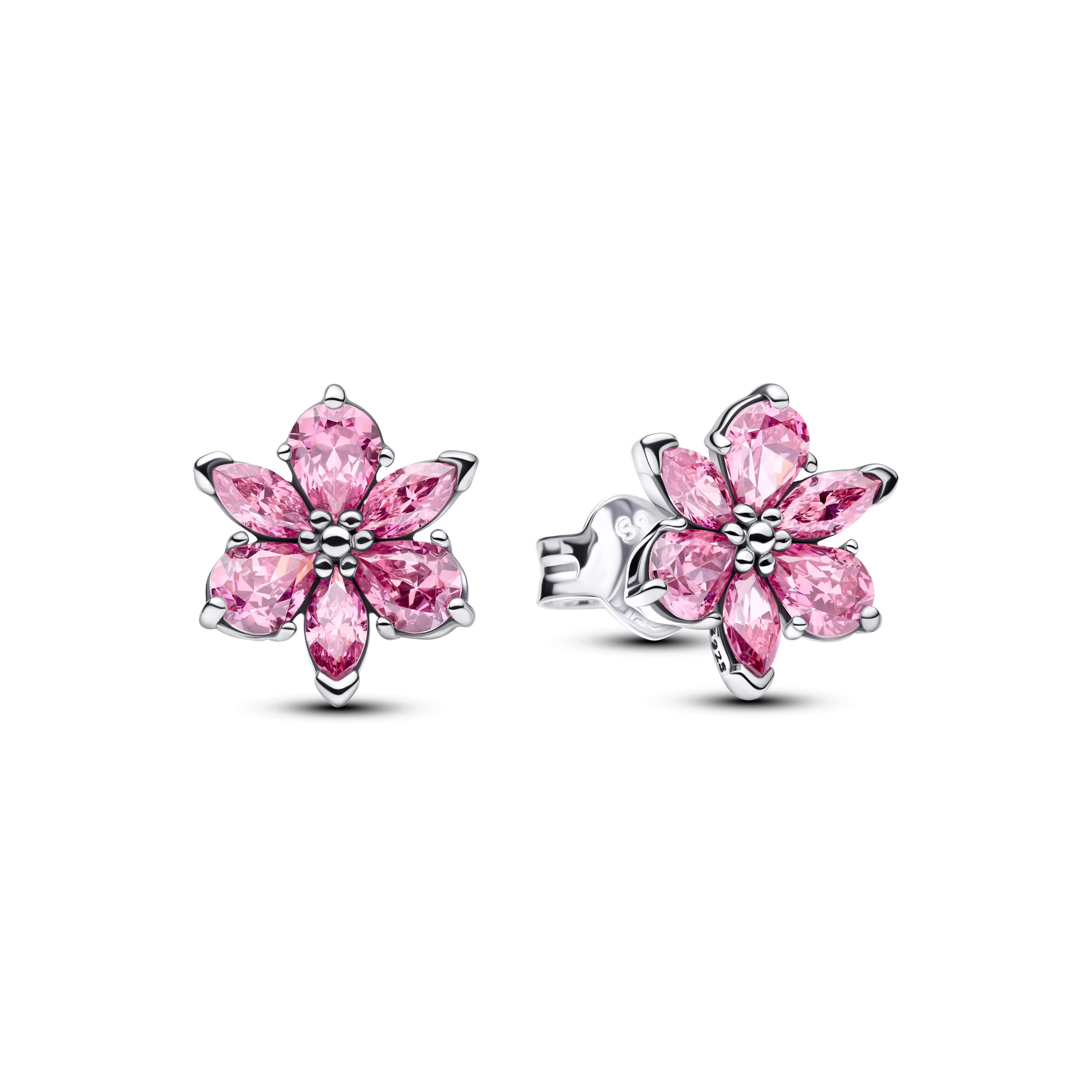 PANDORA Funkelnde Herbarium Cluster Pink Ohrringe 292633C02
