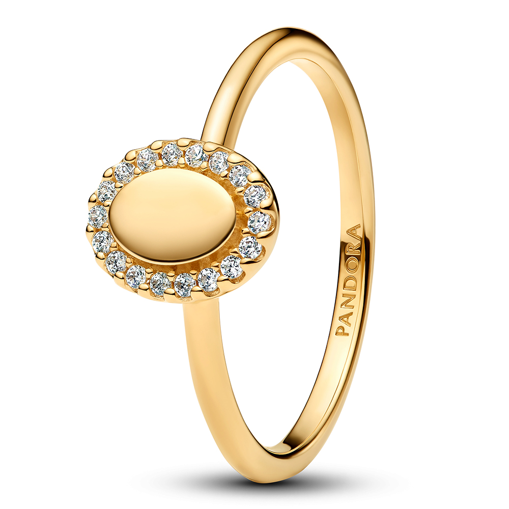 PANDORA SHINE Gravierbarer Ovaler Strahlenkranz Ring 163800C01-54