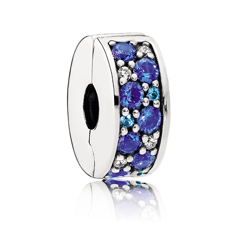 PANDORA Clip Blauer Pavé-Glanz 791817NSBMX