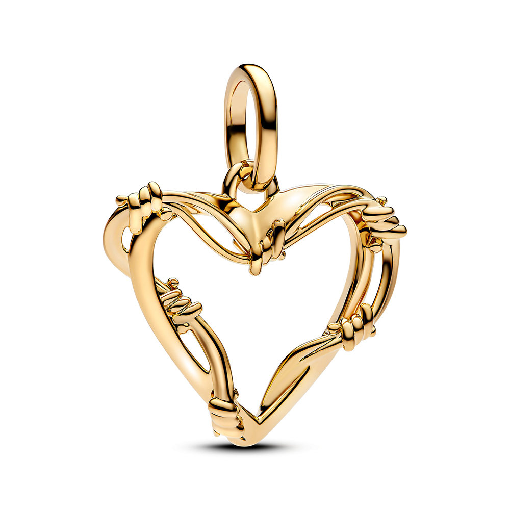 PANDORA SHINE Stacheldraht-Herz Charm-Anhänger 762526C00