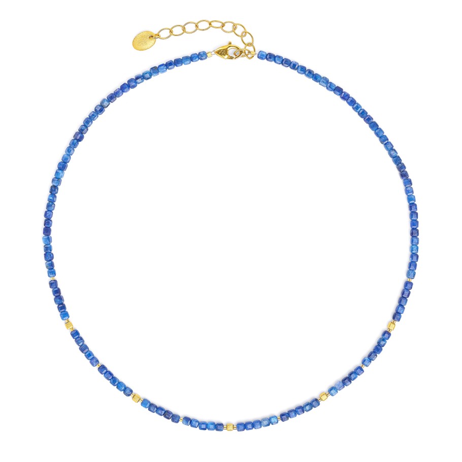 BERND WOLF Cuseno Halskette mit Kyanit 24 Karat goldplattiert 46 cm – 8100002796-V46