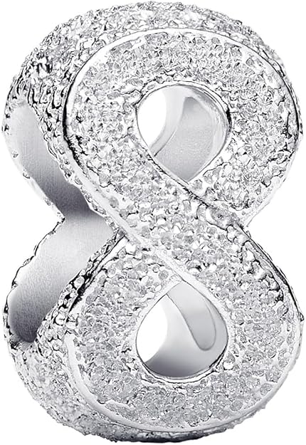 PANDORA Moments Strukturiertes Unendlichkeits-Symbol Mini-Charm aus Sterling Silber, Kompatibel Moments, 794523C00