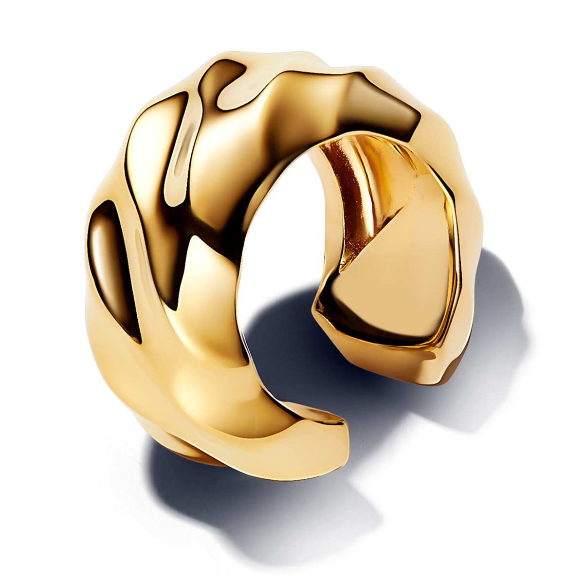 PANDORA SHINE Gewellte Ohrmanschette 14 Karat Vergoldung 263872C00