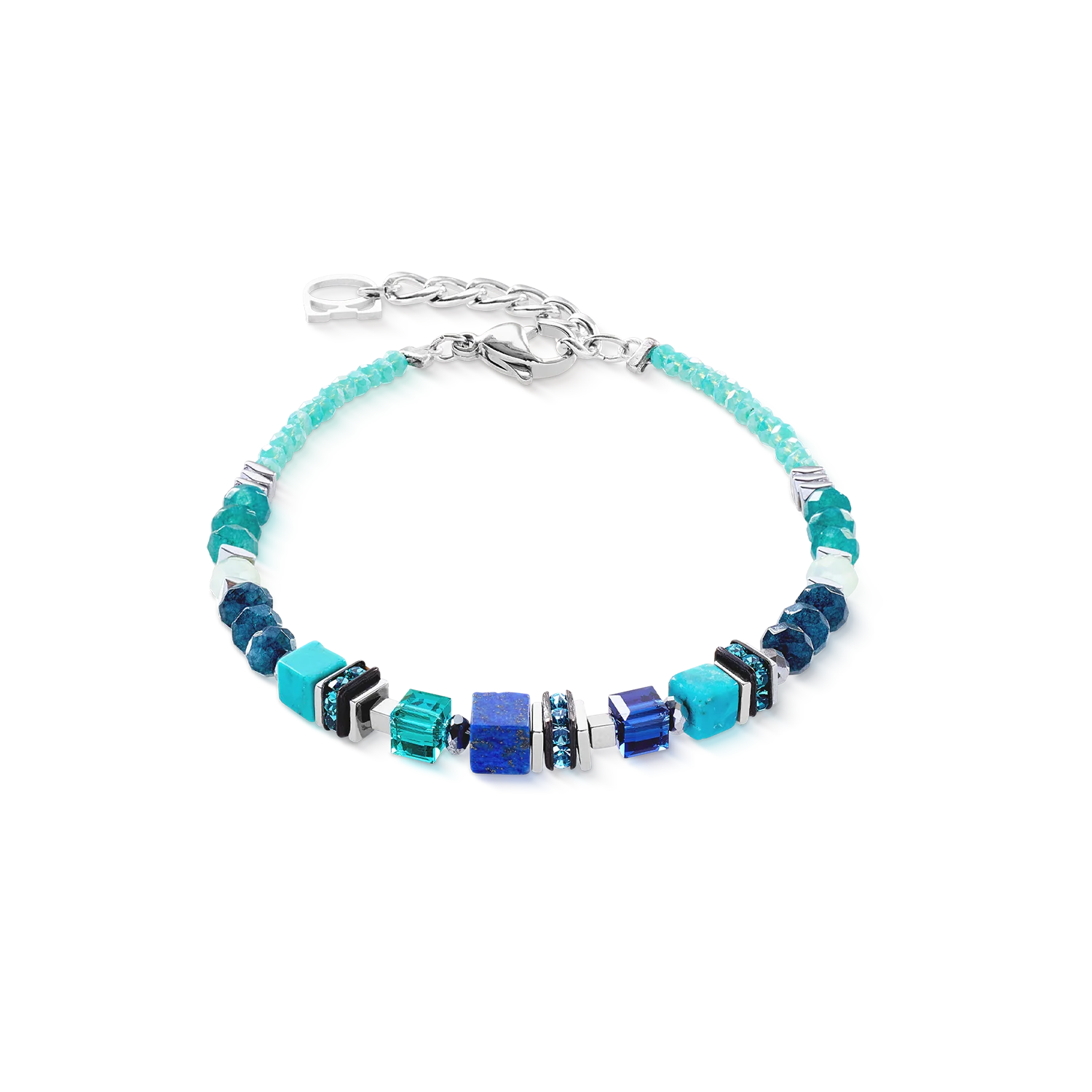 COEUR DE LION Armband Wave Precious Flow silber-teal 304630.0607.0
