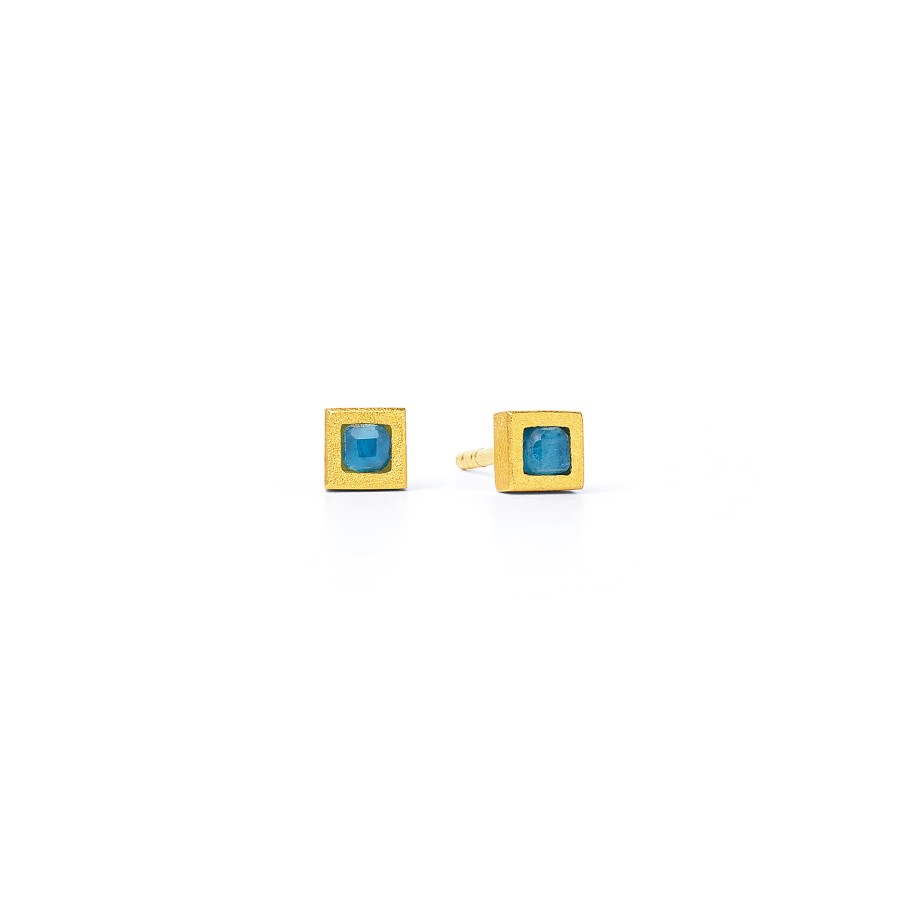 BERND WOLF Cusi Ohrstecker mit blauem Apatit - 1910010816