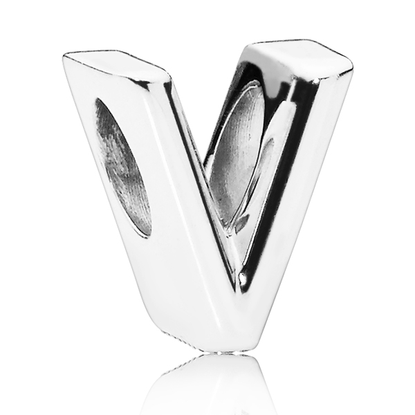 PANDORA Buchstabe Letter V silver charm 797476