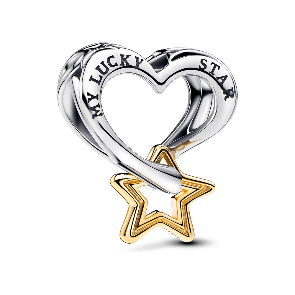 Lucky Star und Herz PANDORA Charm 763513C00