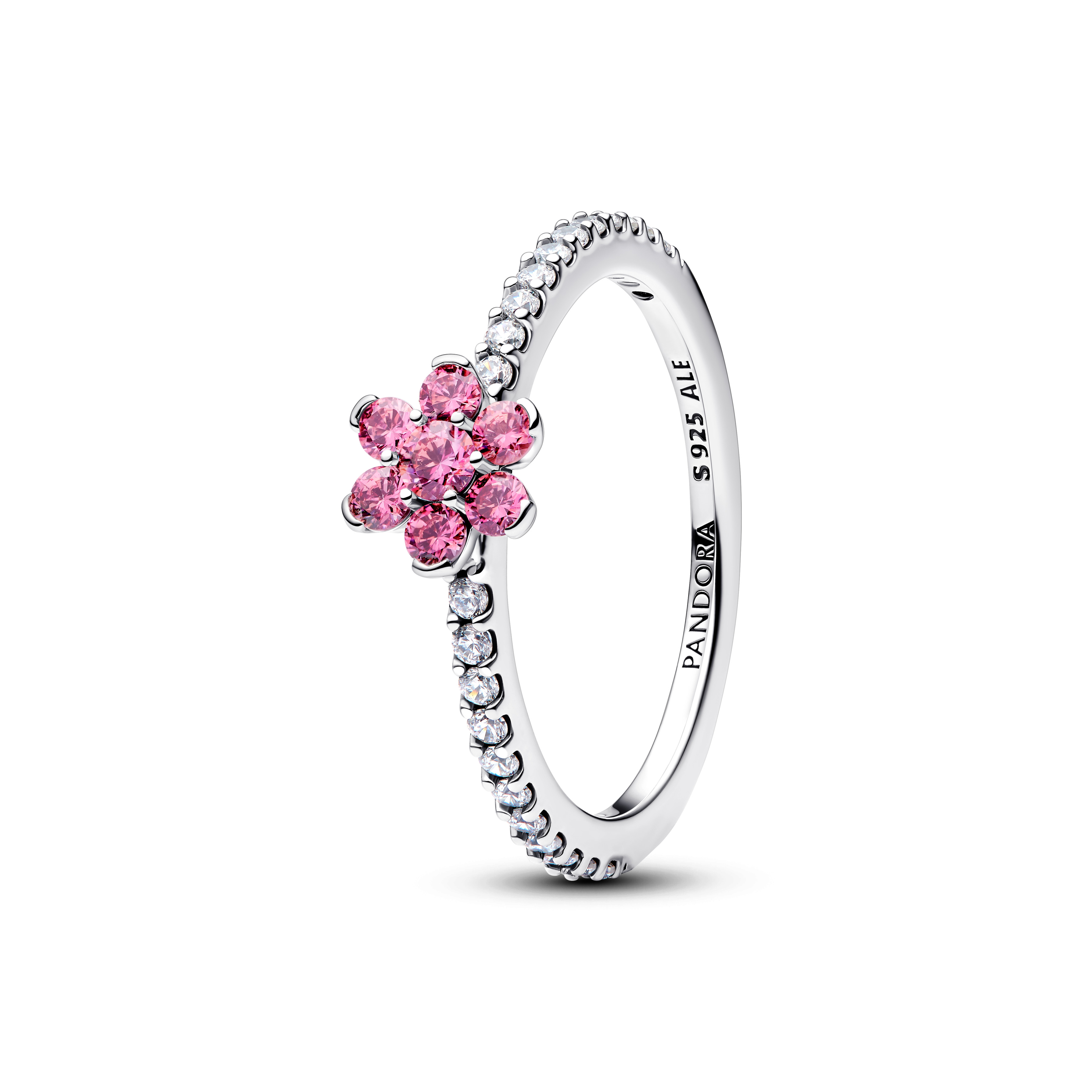 PANDORA Rosa funkelnder Blumenring 194499C02