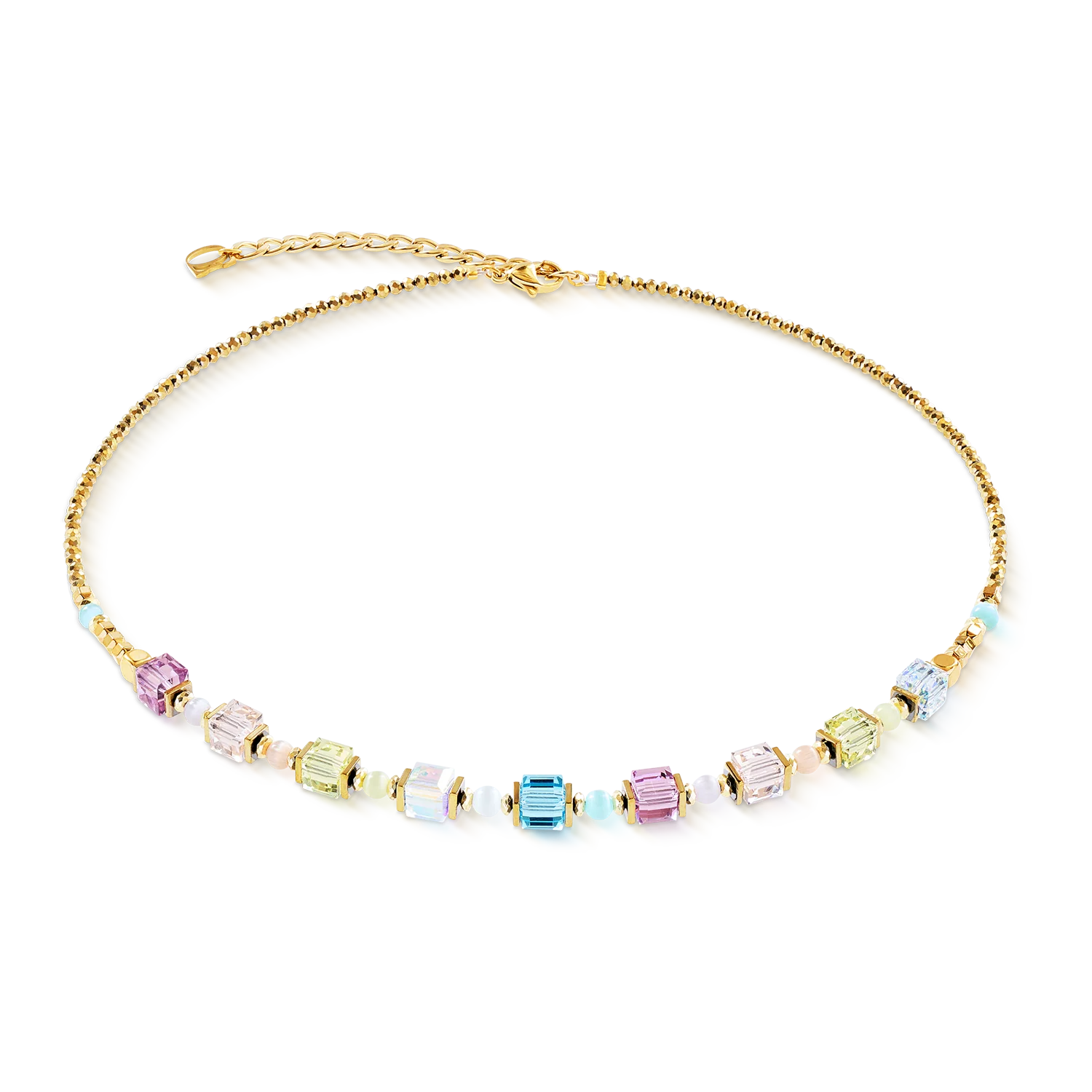 COEUR DE LION Halskette Cube Aura pastell gold 210410.1576.0