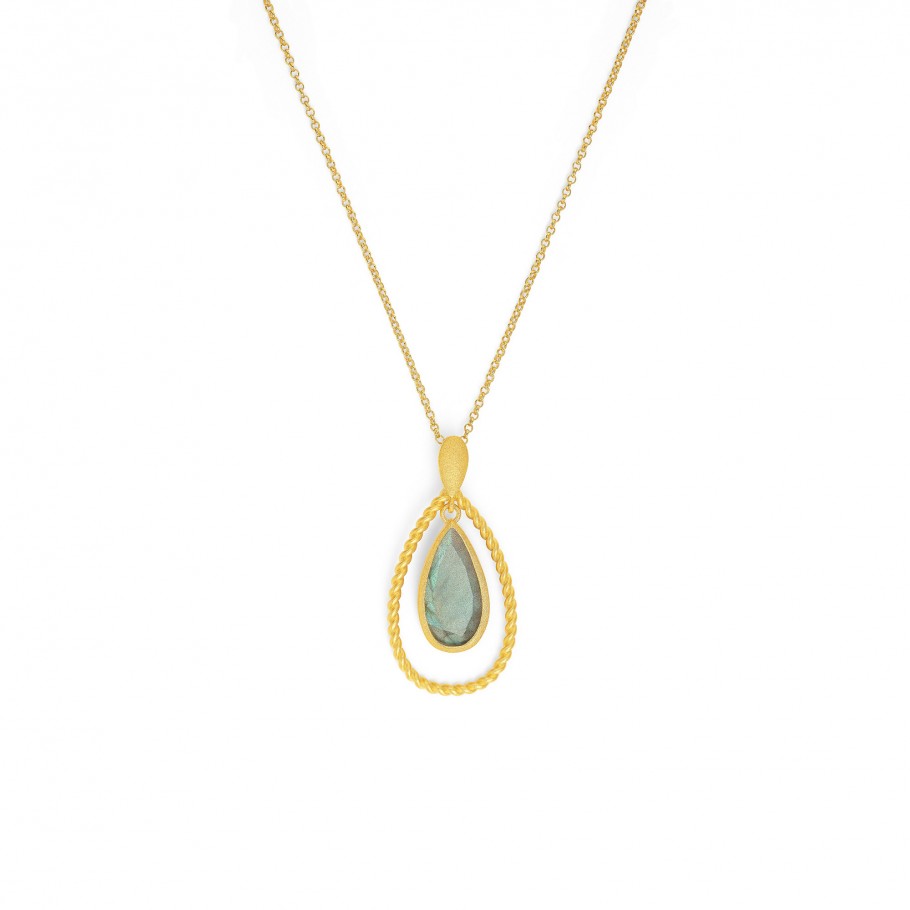BERND WOLF Florenzo Halskette mit Labradorit 24 Karat goldplattiert – 87044616