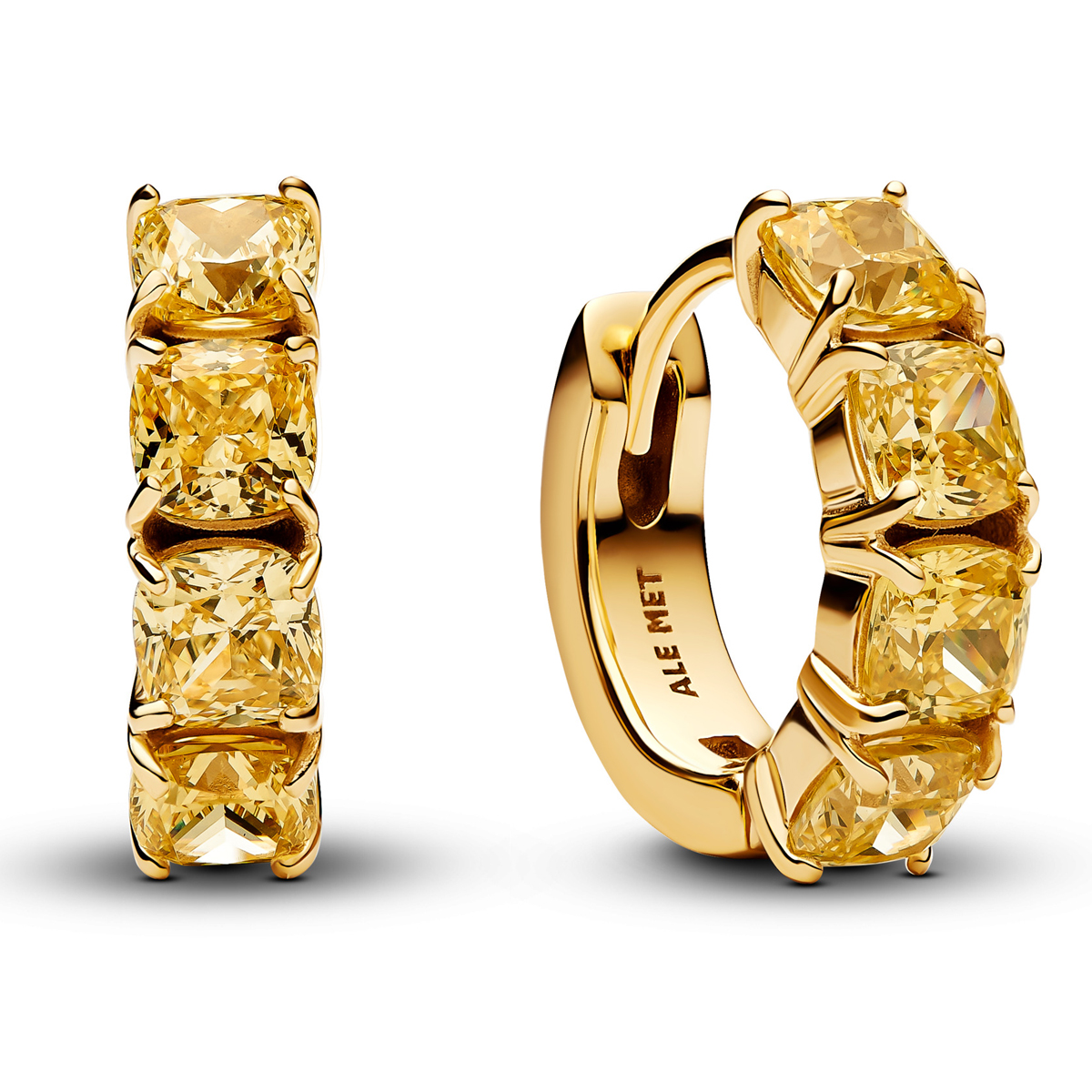 PANDORA Shine Gelbe Creolen-Ohrringe 263851C02