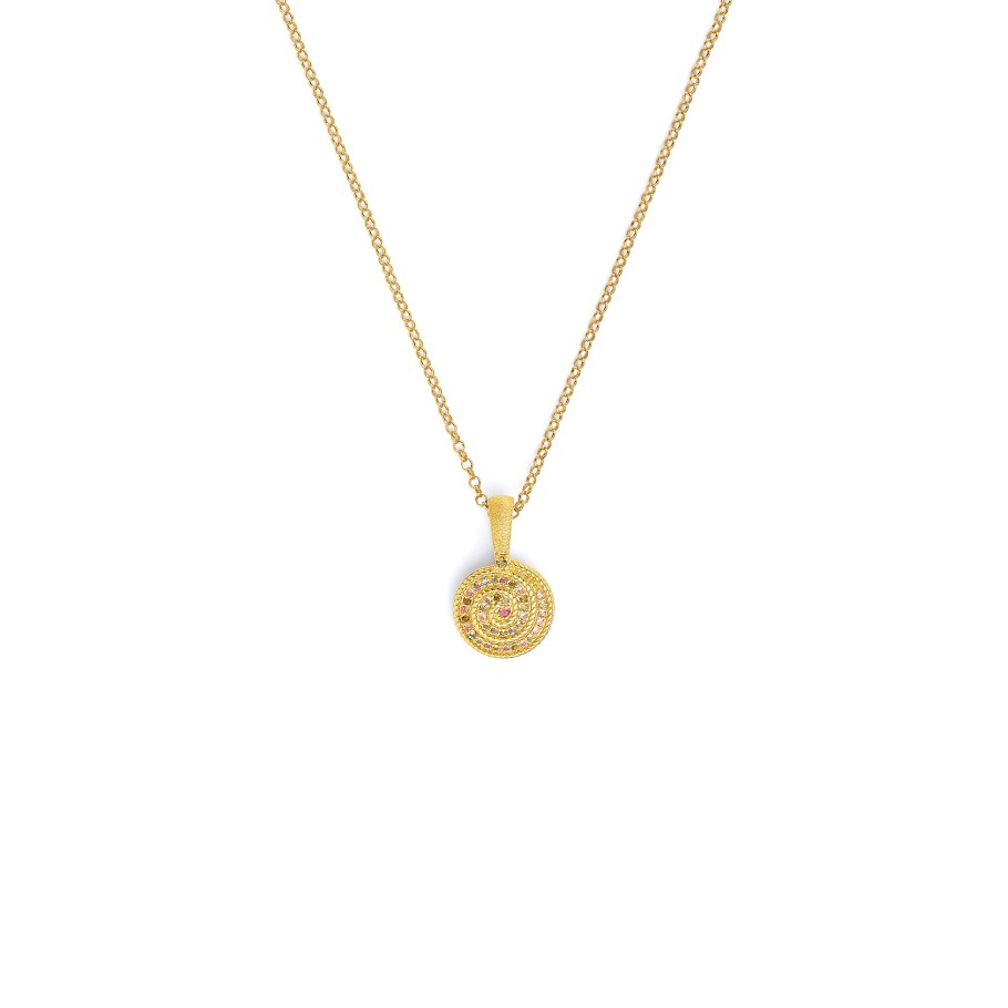 BERND WOLF Spiralba Anhänger-Set mit Turmalin aus 925 Sterling-Silber, 24-Karat-goldplattiert – 8612003926-V45