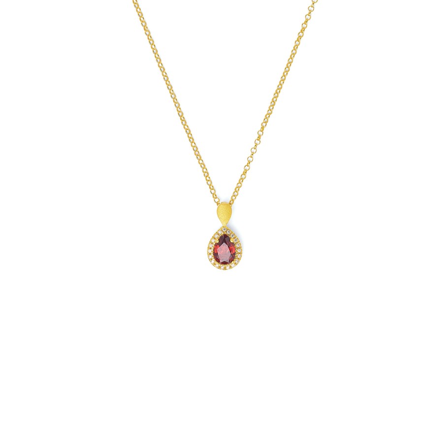 BERND WOLF Antoinette Kette mit Anhänger und Granat 45 cm - 87620776-V45