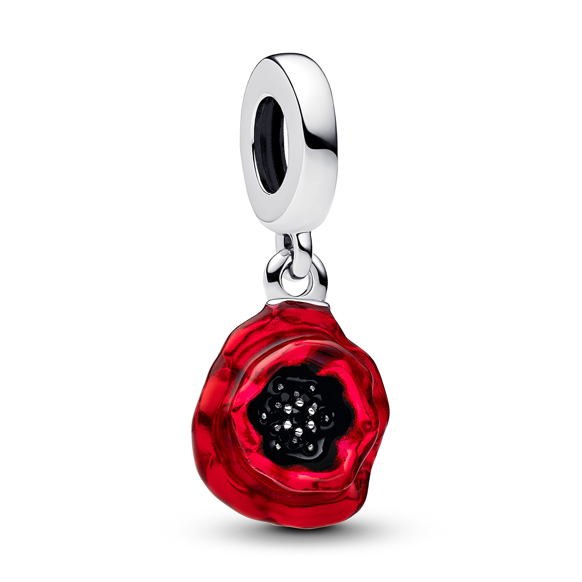 Roter Blume PANDORA Charm-Anhänger Sterling-Silber 793917C01