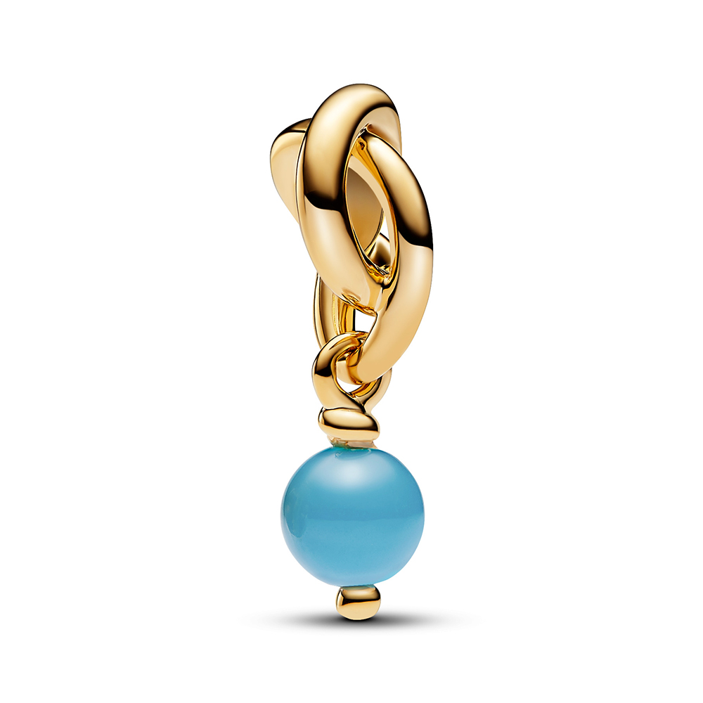PANDORA SHINE Türkisblauer Ewigkeitskreis Charm-Anhänger DEZEMBER 763462C12