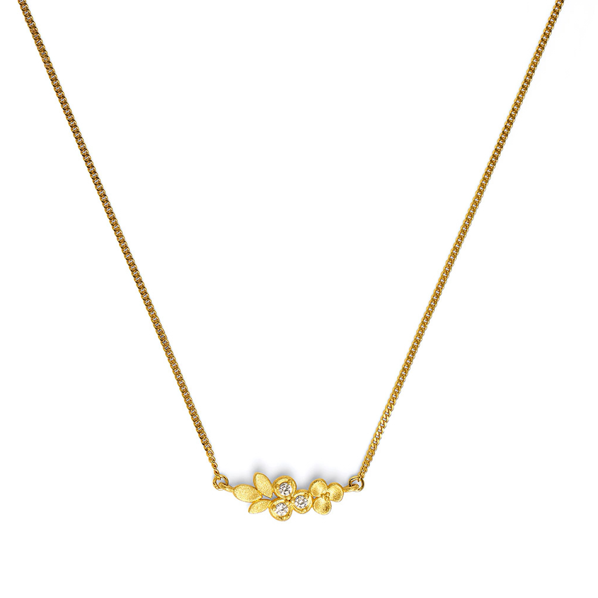 87660156 Liandi Designlinie Flowertimes Collier mit funkelndem Zirkonia und 24 Karat Goldplattieru