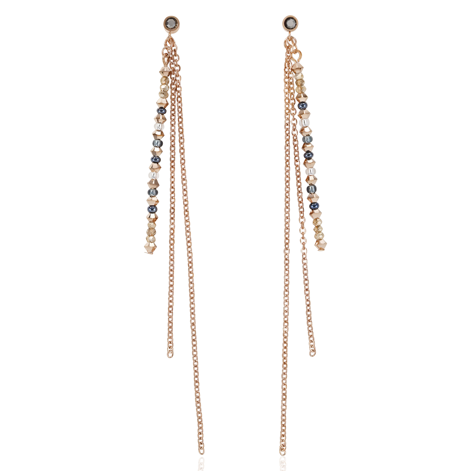 COEUR DE LION Ohrhänger Swarovski Kristalle Roségold-Multicolor - 5040/21-1200